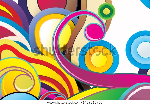 Colorful Abstract Vector Backgrounds Curved Circular Stock Vector ...