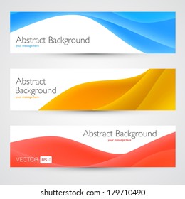 Colorful  abstract vector banners. Waves backgrounds.