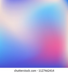 Colorful abstract vector. Blurred colorful gradient background. Multicolor blurry blend. Holographic illustration. Smooth mesh texture. Beautiful natural light. Blue, red, yellow soft colored vector.