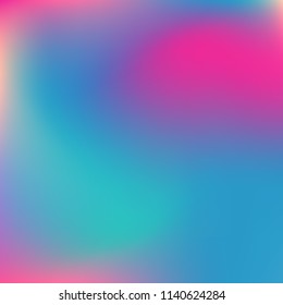 Colorful abstract vector. Blurred colorful gradient background. Multicolor blurry blend. Holographic illustration. Smooth mesh texture. Beautiful natural light. Blue, red, yellow soft colored vector.