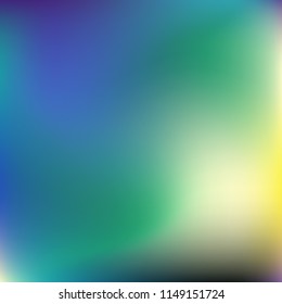 Colorful abstract vector. Blurred colorful gradient background. Multicolor blurry blend. Holographic illustration. Smooth mesh texture. Beautiful natural light. Blue, red, yellow soft colored vector.