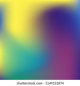 Colorful abstract vector. Blurred colorful gradient background. Multicolor blurry blend. Holographic illustration. Smooth mesh texture. Beautiful natural light. Blue, red, yellow soft colored vector.