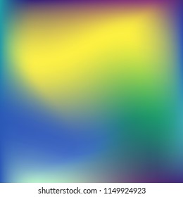 Colorful abstract vector. Blurred colorful gradient background. Multicolor blurry blend. Holographic illustration. Smooth mesh texture. Beautiful natural light. Blue, red, yellow soft colored vector.