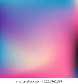 Colorful abstract vector. Blurred colorful gradient background. Multicolor blurry blend. Holographic illustration. Smooth mesh texture. Beautiful natural light. Blue, red, yellow soft colored vector.
