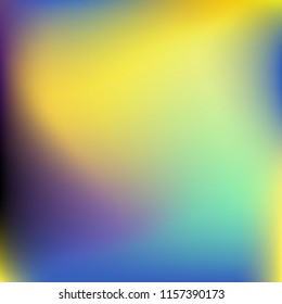 Colorful abstract vector. Blurred colorful gradient background. Multicolor blurry blend. Holographic illustration. Smooth mesh texture. Beautiful natural light. Blue, red, yellow soft colored vector.