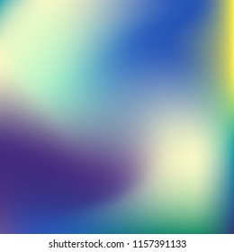 Colorful abstract vector. Blurred colorful gradient background. Multicolor blurry blend. Holographic illustration. Smooth mesh texture. Beautiful natural light. Blue, red, yellow soft colored vector.