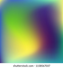 Colorful abstract vector. Blurred colorful gradient background. Multicolor blurry blend. Holographic illustration. Smooth mesh texture. Beautiful natural light. Blue, red, yellow soft colored vector.