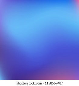 Colorful abstract vector. Blurred colorful gradient background. Multicolor blurry blend. Holographic illustration. Smooth mesh texture. Beautiful natural light. Blue, red, yellow soft colored vector.