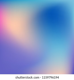 Colorful abstract vector. Blurred colorful gradient background. Multicolor blurry blend. Holographic illustration. Smooth mesh texture. Beautiful natural light. Blue, red, yellow soft colored vector.