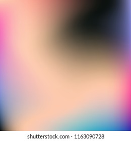 Colorful abstract vector. Blurred colorful gradient background. Multicolor blurry blend. Holographic illustration. Smooth mesh texture. Beautiful natural light. Blue, red, yellow soft colored vector.