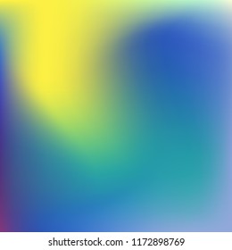 Colorful abstract vector. Blurred colorful gradient background. Multicolor blurry blend. Holographic illustration. Smooth mesh texture. Beautiful natural light. Blue, red, yellow soft colored vector.