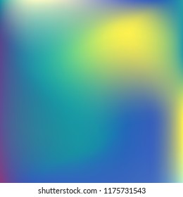 Colorful abstract vector. Blurred colorful gradient background. Multicolor blurry blend. Holographic illustration. Smooth mesh texture. Beautiful natural light. Blue, red, yellow soft colored vector.