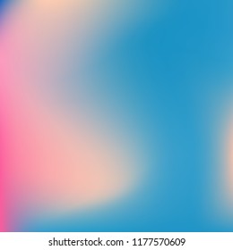 Colorful abstract vector. Blurred colorful gradient background. Multicolor blurry blend. Holographic illustration. Smooth mesh texture. Beautiful natural light. Blue, red, yellow soft colored vector.