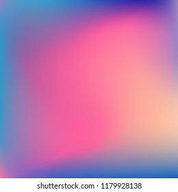 Colorful abstract vector. Blurred colorful gradient background. Multicolor blurry blend. Holographic illustration. Smooth mesh texture. Beautiful natural light. Blue, red, yellow soft colored vector.