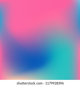 Colorful abstract vector. Blurred colorful gradient background. Multicolor blurry blend. Holographic illustration. Smooth mesh texture. Beautiful natural light. Blue, red, yellow soft colored vector.