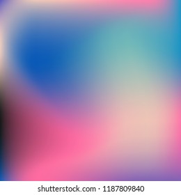 Colorful abstract vector. Blurred colorful gradient background. Multicolor blurry blend. Holographic illustration. Smooth mesh texture. Beautiful natural light. Blue, red, yellow soft colored vector.