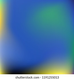 Colorful abstract vector. Blurred colorful gradient background. Multicolor blurry blend. Holographic illustration. Smooth mesh texture. Beautiful natural light. Blue, red, yellow soft colored vector.