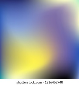 Colorful abstract vector. Blurred colorful gradient background. Multicolor blurry blend. Holographic illustration. Smooth mesh texture. Beautiful natural light. Blue, red, yellow soft colored vector.