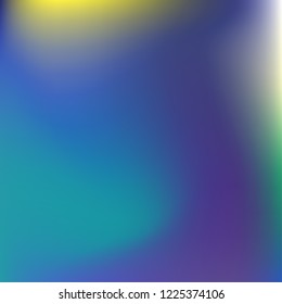 Colorful abstract vector. Blurred colorful gradient background. Multicolor blurry blend. Holographic illustration. Smooth mesh texture. Beautiful natural light. Blue, red, yellow soft colored vector.