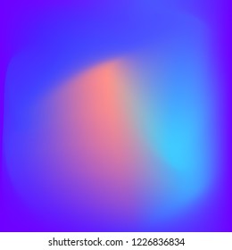 Colorful abstract vector. Blurred colorful gradient background. Multicolor blurry blend. Holographic illustration. Smooth mesh texture. Beautiful natural light. Blue, red, yellow soft colored vector.