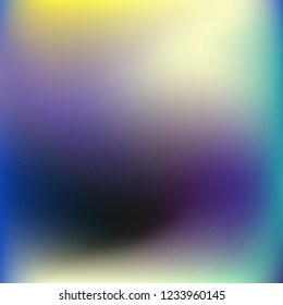 Colorful abstract vector. Blurred colorful gradient background. Multicolor blurry blend. Holographic illustration. Smooth mesh texture. Beautiful natural light. Blue, red, yellow soft colored vector.