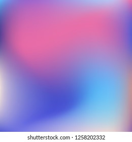 Colorful abstract vector. Blurred colorful gradient background. Multicolor blurry blend. Holographic illustration. Smooth mesh texture. Beautiful natural light. Blue, red, yellow soft colored vector.