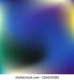Colorful abstract vector. Blurred colorful gradient background. Multicolor blurry blend. Holographic illustration. Smooth mesh texture. Beautiful natural light. Blue, red, yellow soft colored vector.