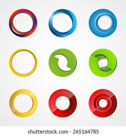 Colorful abstract vector circles set. Can be used as a logo / icon / button