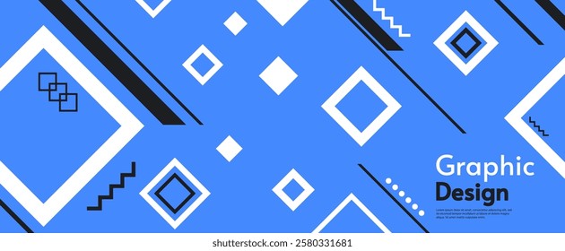 Colorful abstract vector design featuring geometric shapes, lines, and patterns. Modern and vibrant composition with a minimalist style, perfect for backgrounds, decorations.