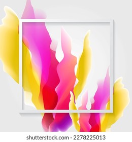 vector abstracto colorido con marco en fondo blanco