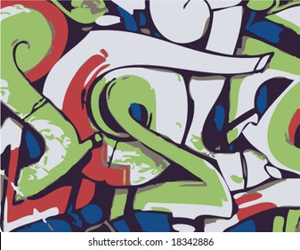 Colorful abstract vector graffiti style image