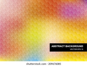 Colorful abstract vector hexagonal geometric background for use in design