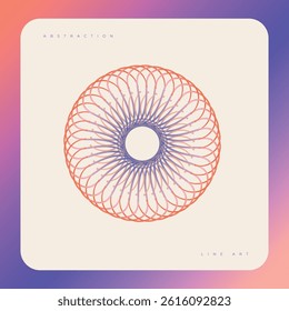 Colorful abstract vector illustration featuring interwoven curved lines with soft gradients and rounded dot endings. Clean, modern and minimal composition with a central focus point