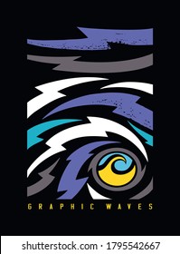 Colorful abstract vector illustration of wave representation in graphic style.