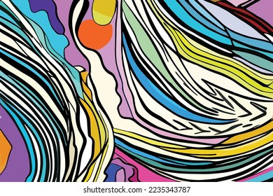Colorful Abstract Vector Line Art