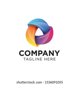 Colorful abstract Vector Logo Design. Icon Concept. Triangle logo