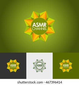 Colorful abstract vector logo or element design for ASMR channel.