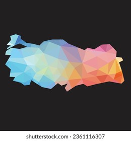 Colorful abstract vector low polygonal of Turkey map. Vector illustration.	