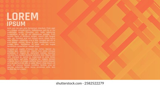 Colorful Abstract Vector Pattern Design with Futuristic Lines and Shapes. Bright orange abstract background with overlapping geometric shapes.