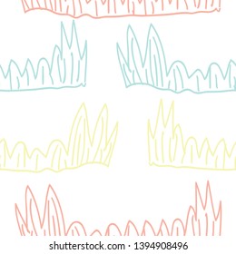 Colorful abstract vector pattern with floral motif. Creative doodle art header with different shapes and textures. Template for textile, fabric, bed linen.