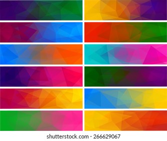 Colorful abstract vector polygonal backgrounds for banner.