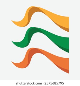 Colorful abstract vector shapes design, three color variation fully editable template
