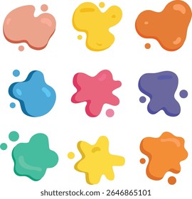 Colorido vetor abstrato splatter coleção isolado no fundo branco adequado para design gráfico e decoração