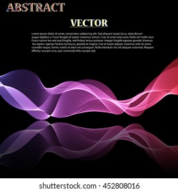 Colorful Abstract Vector Wave on black mirror