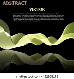Colorful Abstract Vector Wave on black mirror