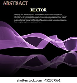 Colorful Abstract Vector Wave on black mirror