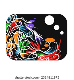 Colorful abstract vektor hand drawn doodle ilustration and freedom of expression where this work forms a pattern of bird images.perfect for t-shirt design