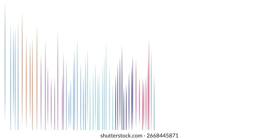 Linhas verticais abstratas coloridas com um estilo de arte vetorial dinâmico e espetado