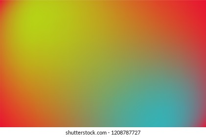 Colorful Abstract vibrant gradient background in : Red, light green and teal.