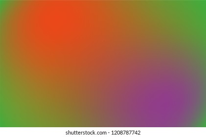 Colorful Abstract vibrant gradient background in : Green, orange and Purple.